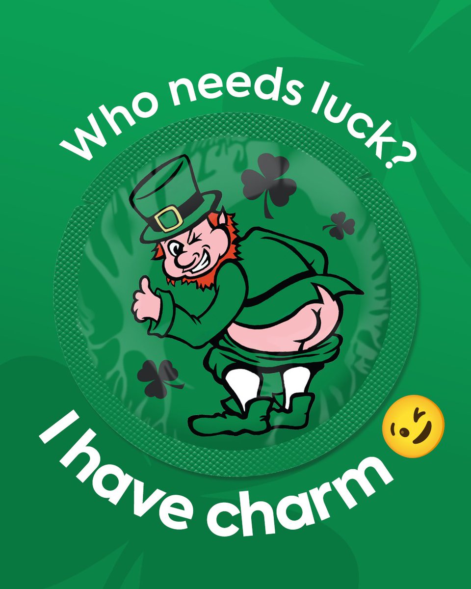 ONECondoms's tweet image. Happy St. Patrick’s Day! 🍀😉

#StPatricksDay #GetLucky #LuckyCharm #ONECondoms