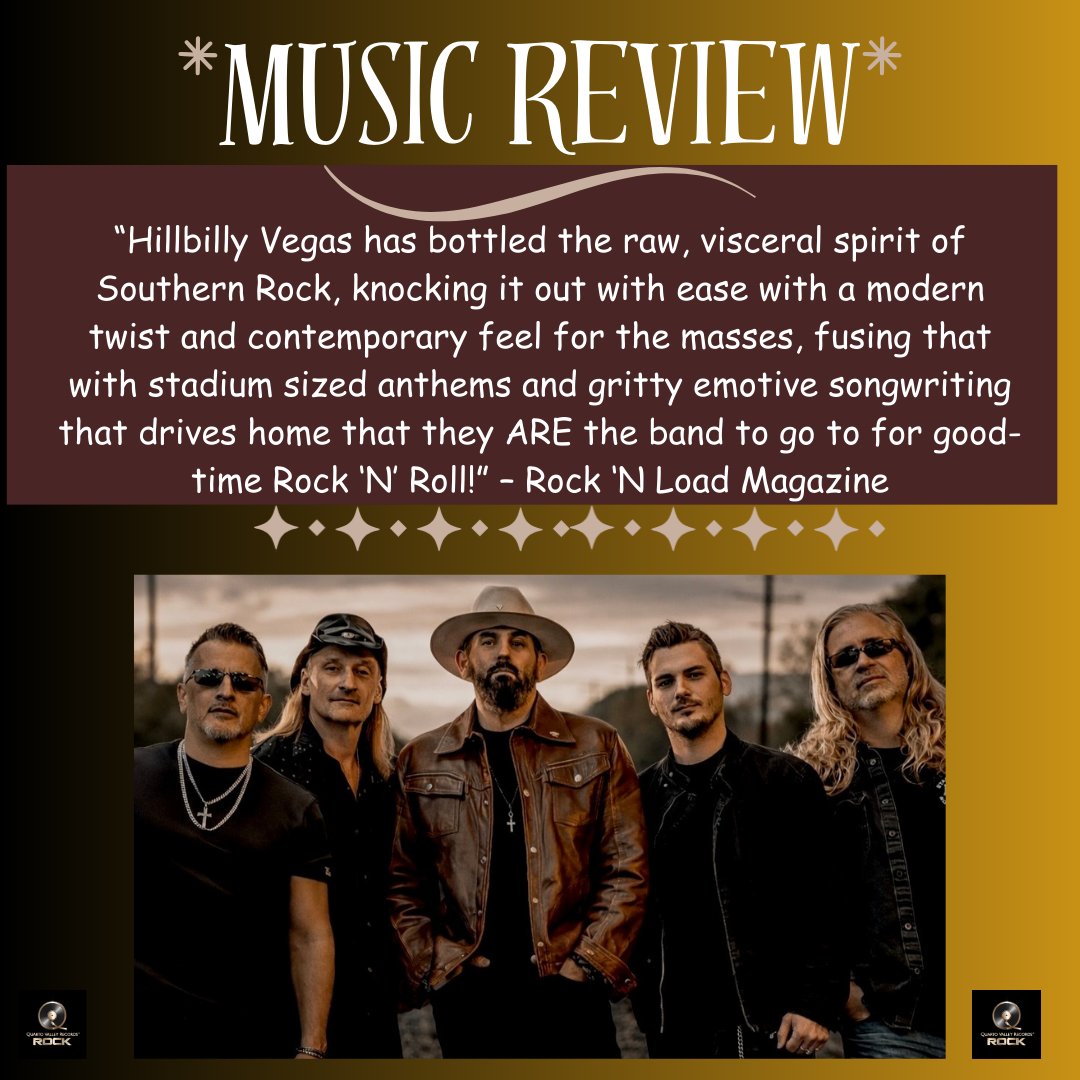 QuartoValley's tweet image. *MUSIC REVIEW* Check it out! Rock 'N Load Magazine writes that "Hillbilly Vegas...ARE the band to go to for good-time Rock 'N' Roll!"  Read the full review online at rocknloadmag.com/album-reviews/…
🎸
#musicreview #newsingle #rocknroll