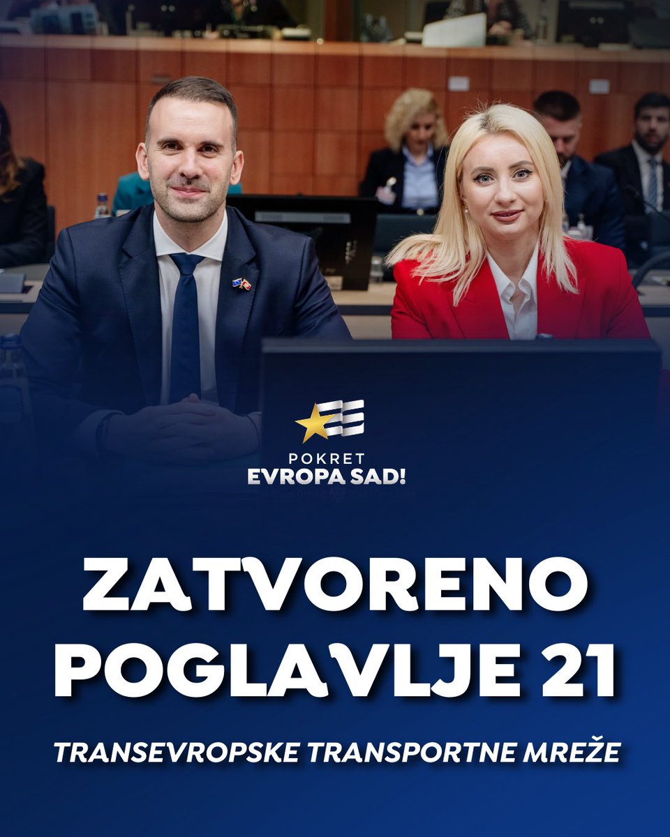 pokretevropasad's tweet photo. Na Međuvladinoj konferenciji između Crne Gore i Evropske unije, koja je održana danas u Briselu, privremeno je zatvoreno pregovaračko poglavlje 21, koje se odnosi na transevropske mreže. 
Ovo je 14. zatvoreno poglavlje od ukupno 33 pregovaračka poglavlja i 11. otkako je Crna Gora dobila pozitivan IBAR za poglavlja iz oblasti vladavine prava.