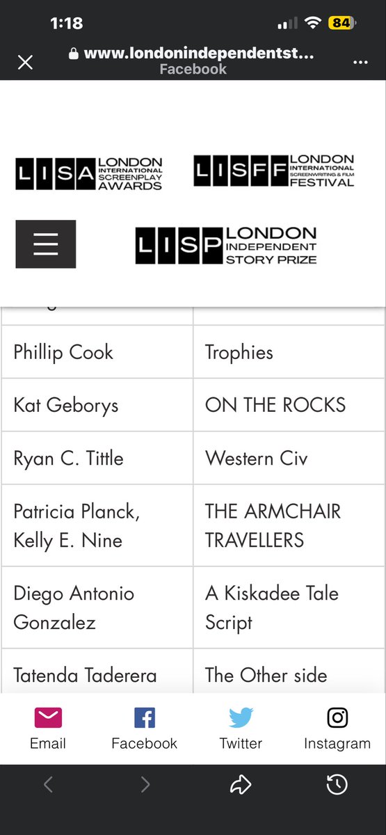 365scripts's tweet image. My script on the longlist for Best Short Screenplay Award (LISA) from the London Ind. Story Prizes ! #365scripts #ryanctittle