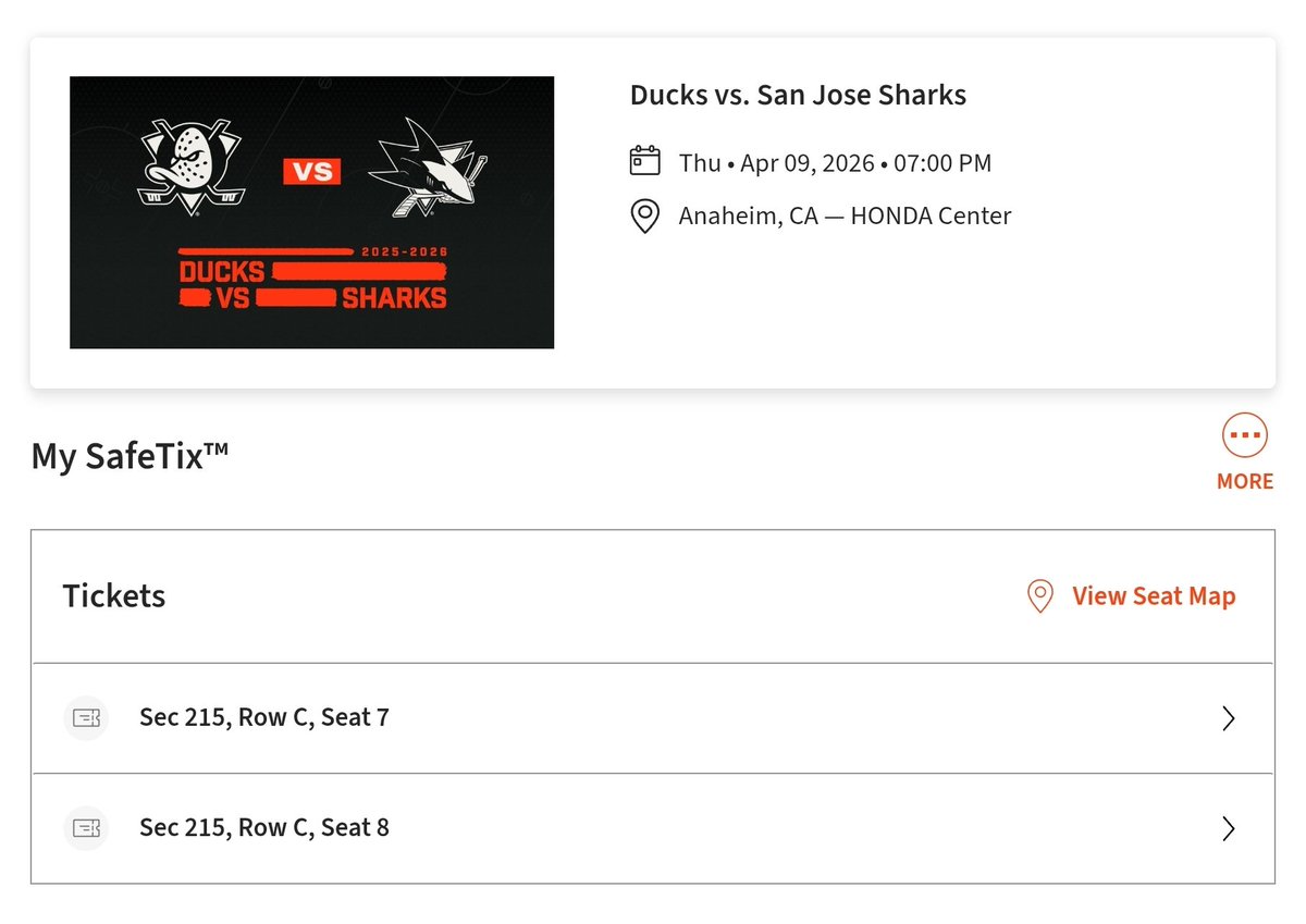 SAP Center South here I come again. Three rows up from our net twice so #Sharks d can hear the thirst for duck blood 😂 #jknotjk