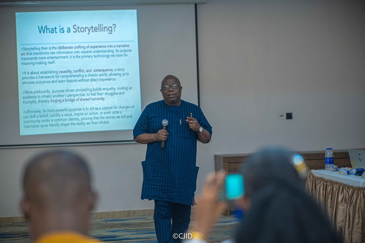 CJIDAfrica's tweet photo. In the session on modern investigative methods and tools, Silas Jonathan (@Silas2Silas) highlighted how journalists can use digital tools to collect and verify data across multiple platforms to corroborate information, trace patterns, follow conversations, and even uncover trails behind suspicious activities.

Speaking on the fundamentals of solutions journalism, Mojeed Alabi (@Musikilu), said that Positive stories are everywhere around us, but they rarely get the attention they deserve thereby widening the gap between the issues that be and the needed actions to resolve them.

To wrap up the day’s engagement, Dapo Olorunyomi (@DapsyOly), stated that at its core, storytelling is a structure — a deliberate way of connecting the writer and the audience, and in the process building understanding, and creating empathy. According to him, this turns information into something we can feel, something we can relate to, and something that can inspire change.

Join us tomorrow for more updates from the workshop.📌

#InvestigativeJournalism #CapacityBuilding
#NewsroomSustainabilty #HumanRightsReporting