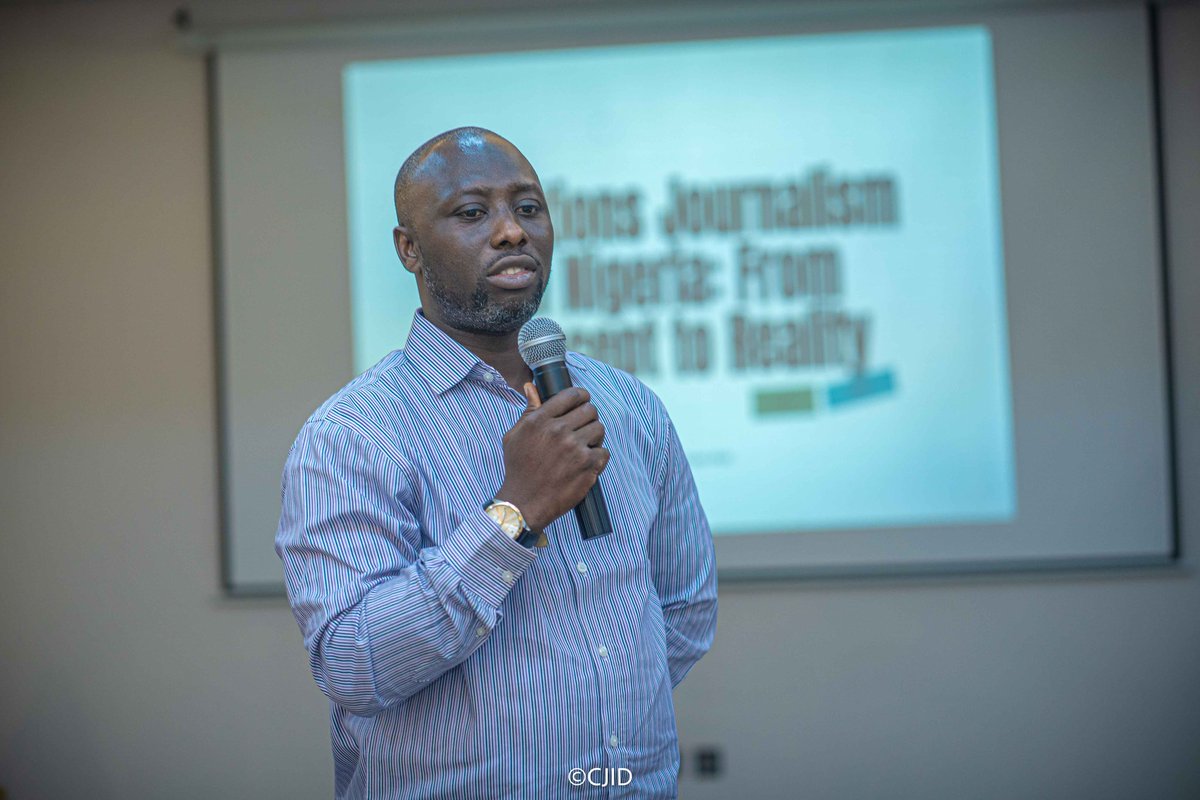 CJIDAfrica's tweet photo. In the session on modern investigative methods and tools, Silas Jonathan (@Silas2Silas) highlighted how journalists can use digital tools to collect and verify data across multiple platforms to corroborate information, trace patterns, follow conversations, and even uncover trails behind suspicious activities.

Speaking on the fundamentals of solutions journalism, Mojeed Alabi (@Musikilu), said that Positive stories are everywhere around us, but they rarely get the attention they deserve thereby widening the gap between the issues that be and the needed actions to resolve them.

To wrap up the day’s engagement, Dapo Olorunyomi (@DapsyOly), stated that at its core, storytelling is a structure — a deliberate way of connecting the writer and the audience, and in the process building understanding, and creating empathy. According to him, this turns information into something we can feel, something we can relate to, and something that can inspire change.

Join us tomorrow for more updates from the workshop.📌

#InvestigativeJournalism #CapacityBuilding
#NewsroomSustainabilty #HumanRightsReporting