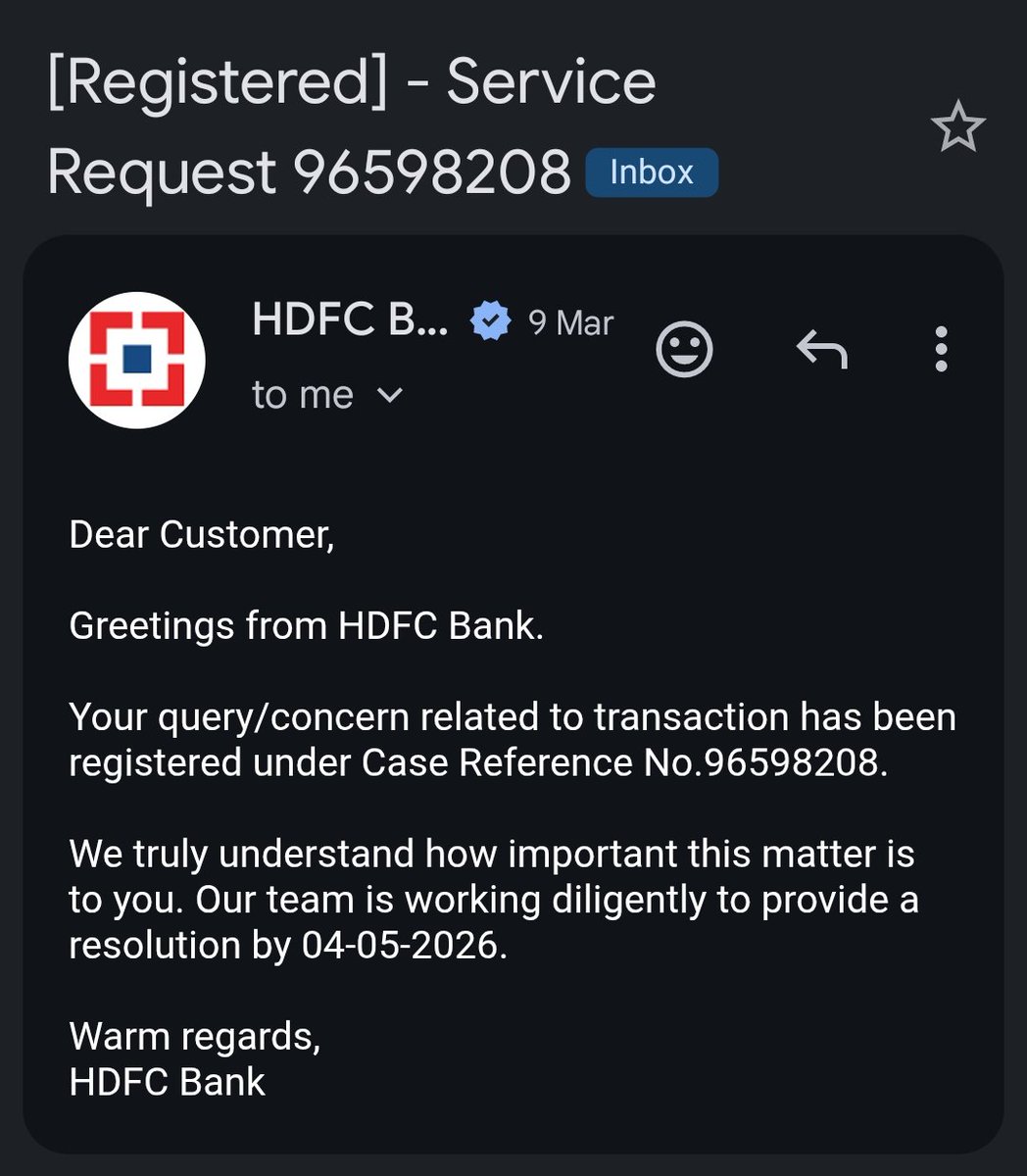 ShubhamCha35674's tweet photo. @HDFC_Bank @HDFCBank_Cares @hdfcsec @HDFCBankNews @YESBANK 
Hi Team,
On 7 march i  mistakenly made a payment to someone else. Now they're refusing to refund my money. But now I want my money back, so please refund the chargeback and return my money to my account. https://t.co/C6kDnEB82D
