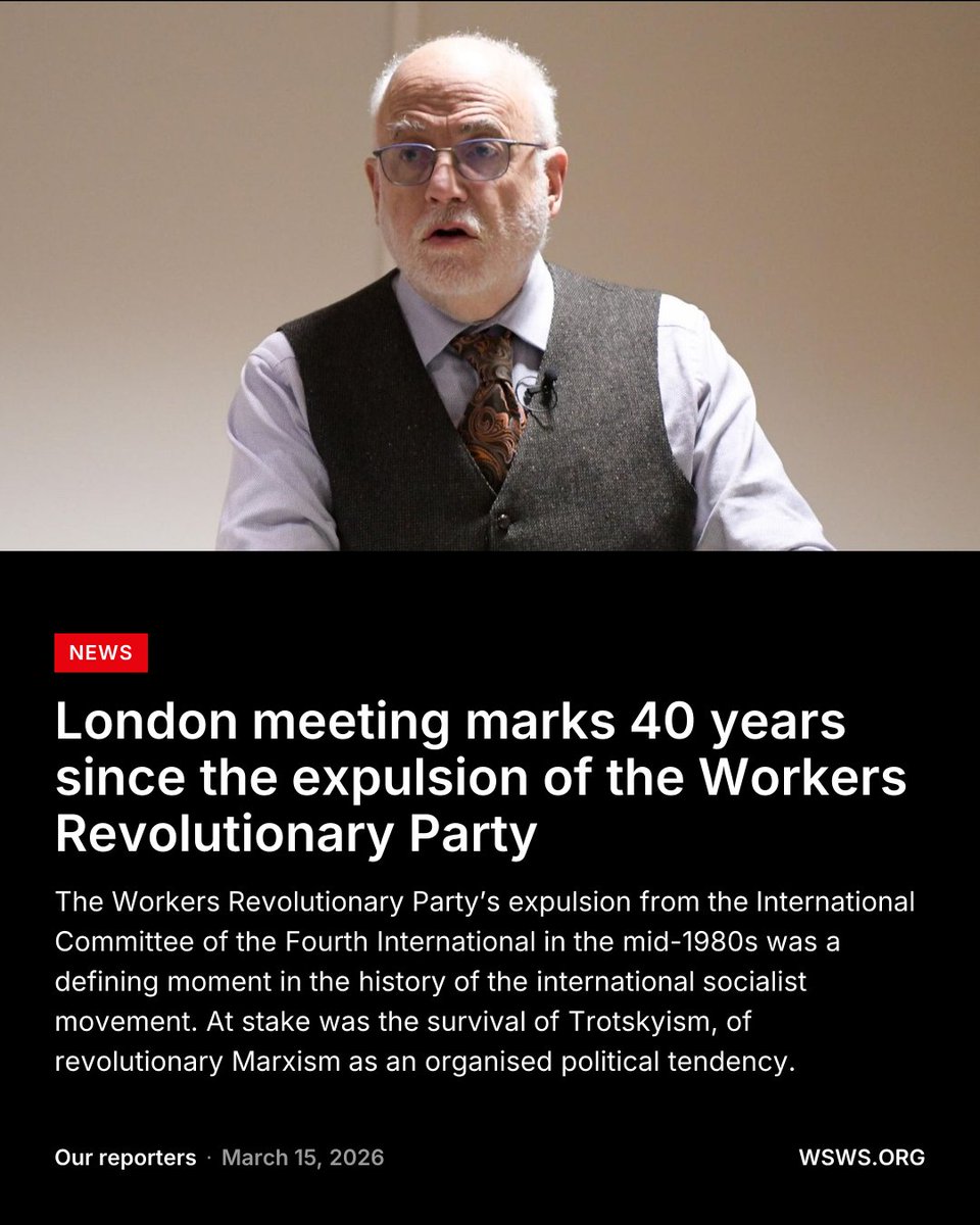 On Saturday, March 15, the Socialist Equality Party (UK) hosted a public meeting at Birkbeck, University of London under the title “Trotskyism and the Fight for Revolutionary Leadership”.