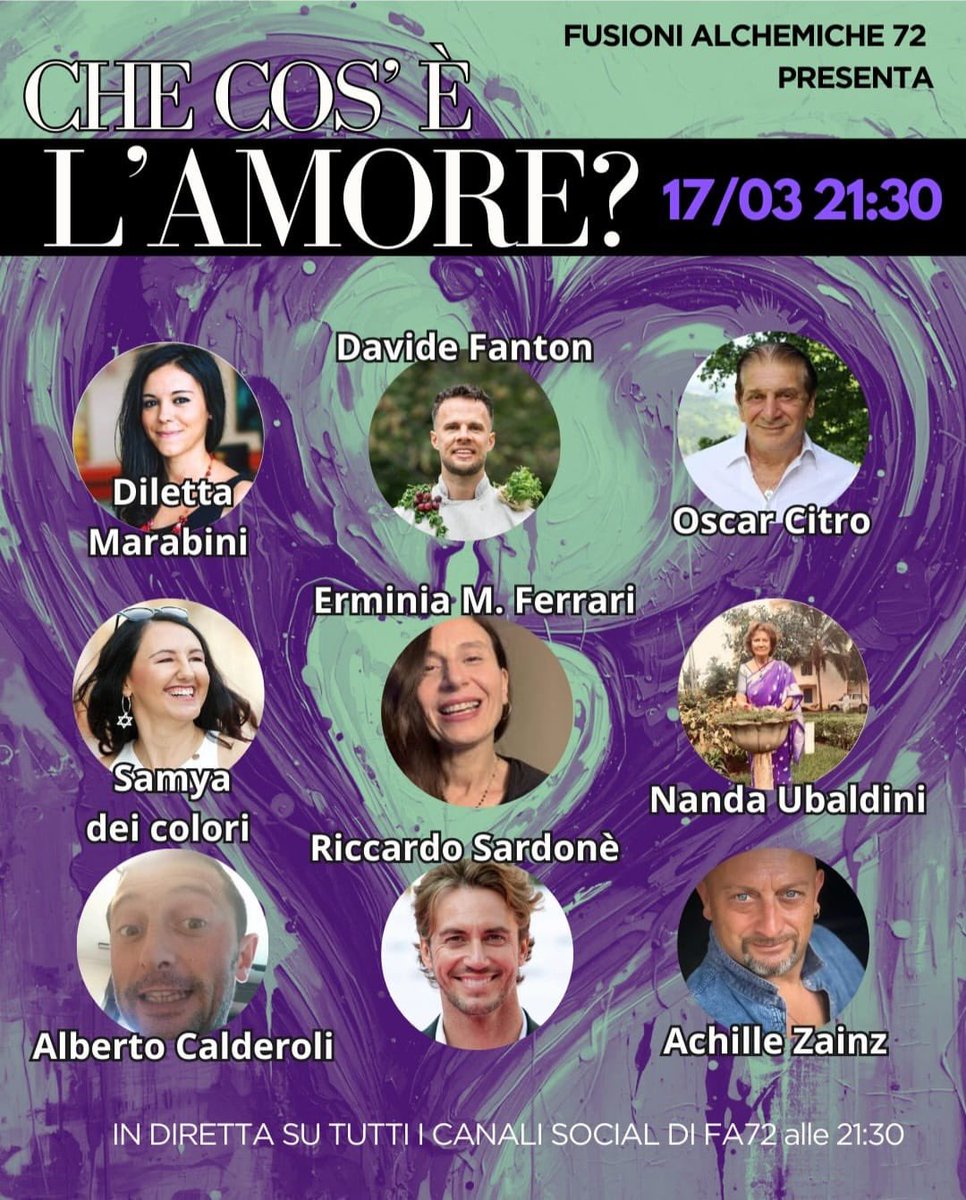 DjGiuliaRegain's tweet photo. Stasera ore 21.30 su Fusioni Alchemiche
farò un introduzione alla puntata e sulle Fiamme Gemelle “la coppia sacra” 💚

https://t.co/tr5AGit0fi

#Stasera https://t.co/BoT8oqUgJm