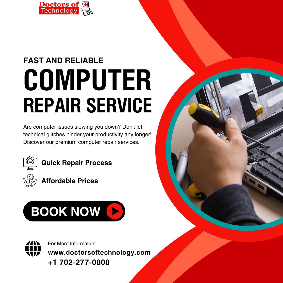 DoctorsofTech's tweet image. Computer acting up? 💻

Get fast &amp;amp; reliable repair with Doctors of Technology in Las Vegas. We fix laptops &amp;amp; desktops—quickly and affordably.

#ComputerRepair #LaptopRepair #LasVegasTech #DoctorsOfTechnology #TechSupport