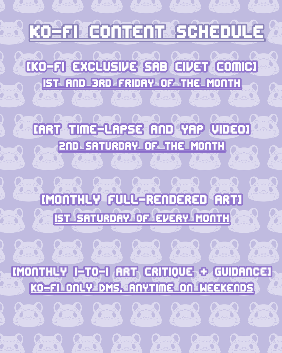 KO-FI GRAND REOPENING  ANNOUNCEMENT!
The Ko-fi page is currently a work in progress but the memberships will be open on April 2, 6:00 PM!

Do check out what the available tiers offer and personally!
ko-fi.com/sabdrawsart