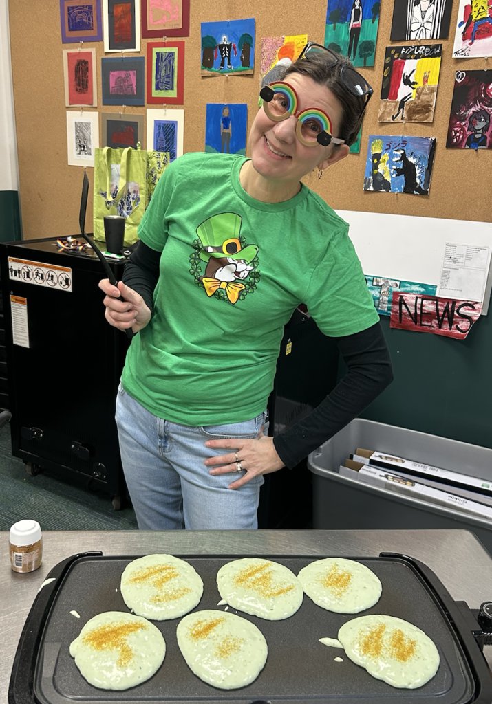 TreknorthS's tweet photo. Inclusion Week 2026!
Today we celebrate St. Patrick's Day and everything is GREEN, even the pancakes! All sorts of shenanigans!   Prizes for everyone! #inclusionrevolution https://t.co/9xBN9yEFde
