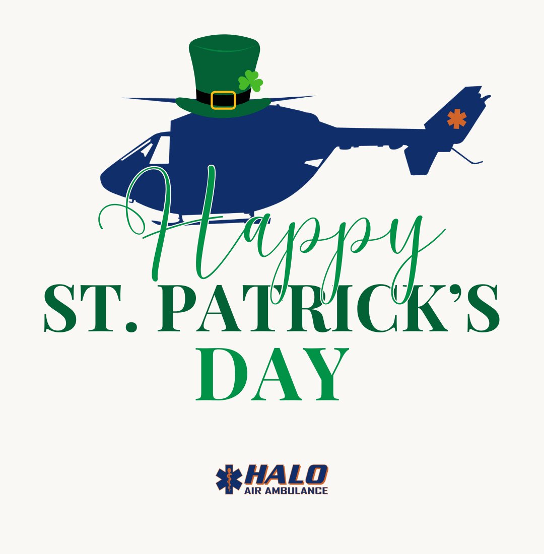 Haloairrescue's tweet image. Wishing everyone a safe and lucky St. Patrick’s Day from all of us at HALO!

Here’s to a day filled with good fortune, great company, and a little bit of Irish luck! 🍀

#StPatricksDay #HALOAirAmbulance #LuckyDay #InFlightForYourLife