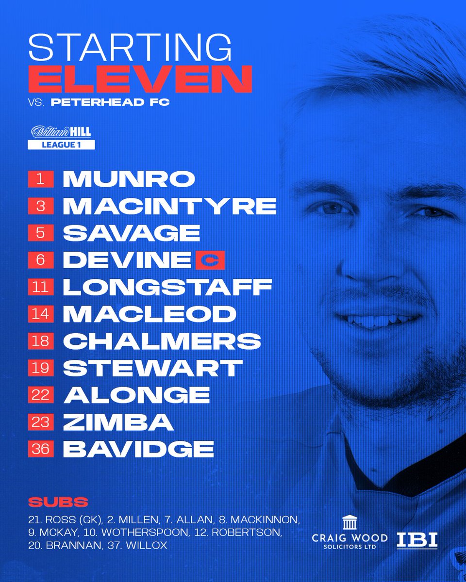 🆕 Our Starting XI to face Peterhead tonight!

COME ON ICTFC 🔴🔵