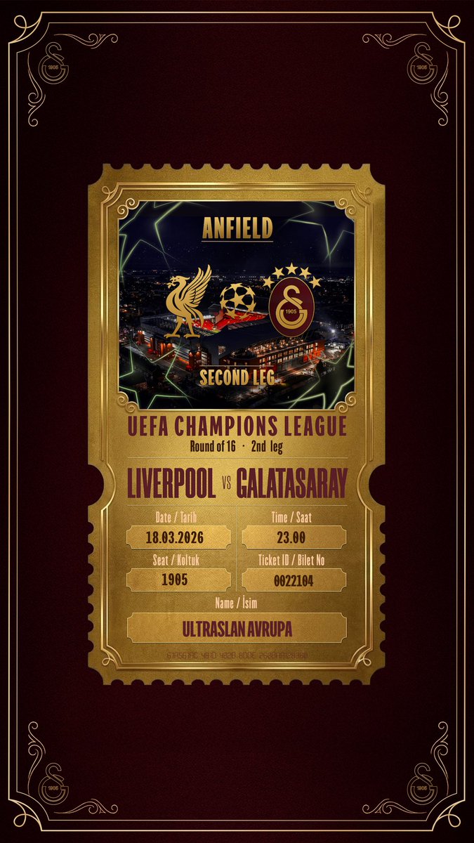 ultrAslan_EU's tweet photo. #YANINIZDAYIZ 

Galatasarayımızın, Liverpool ile Anfield’da oynayacağı maçın hatıra biletini oluştur, takımına desteğini göster. 💛❤️

📲 GSPlus’ı indir, hatıra biletini hemen oluştur! 👉 https://t.co/o7JxsmSbEu https://t.co/uhBz1Ul1QD