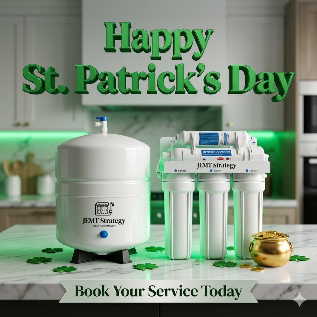 jemtstrategy's tweet photo. 🍀 ¡No dejes la calidad de tu agua a la suerte! ¿Buscando la olla de oro al final del arcoíris? ¡La verdadera fortuna es tener agua pura y cristalina en tu propio hogar!

Este St. Patrick’s Day, asegúrate de que tus sistemas de filtración estén funcionando al 100%. https://t.co/HTa4bCpH8T