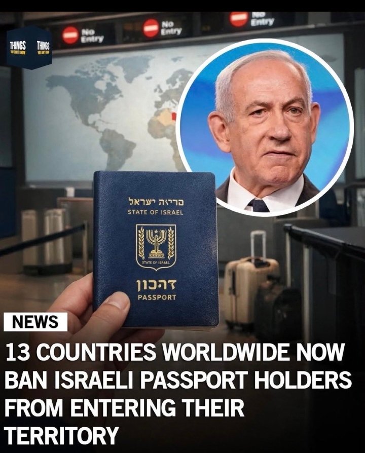 Orlando71156528's tweet photo. 13 países prohíben el ingreso de "personas", con pasaporte sionista. Esa lista tiene que aumentar. https://t.co/L3FFcQrWGF