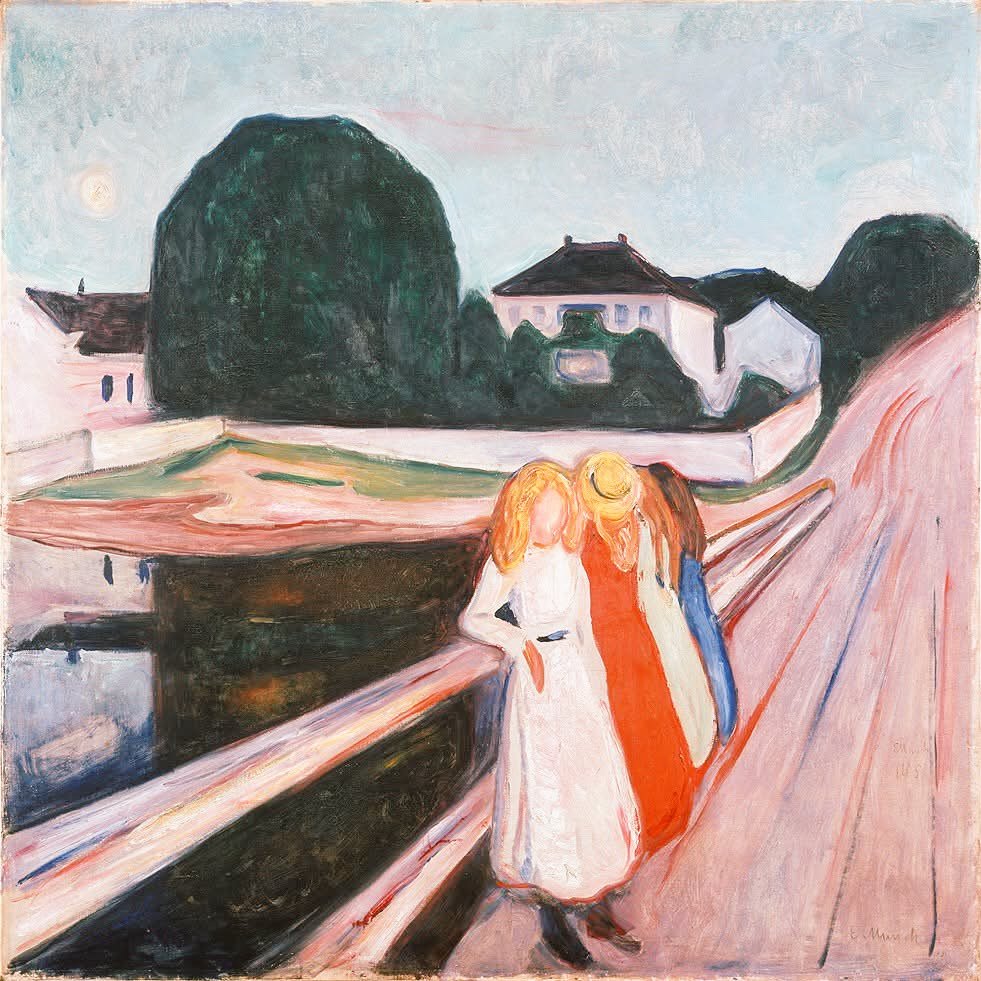 liams_kufre's tweet photo. Edvard Munch, Four Girls on the Bridge, 1905 https://t.co/vdkvX1PWju