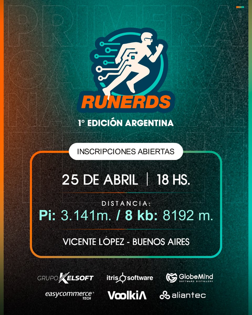 📣 El 25 de abril de 2026 se realizará Runerds en Vicente López. 

¡Inscripciones Abiertas!

👉 Toda la información acá: corro.com.ar/carreras/runer…

¿Quienes van?

#Corro #Runerds