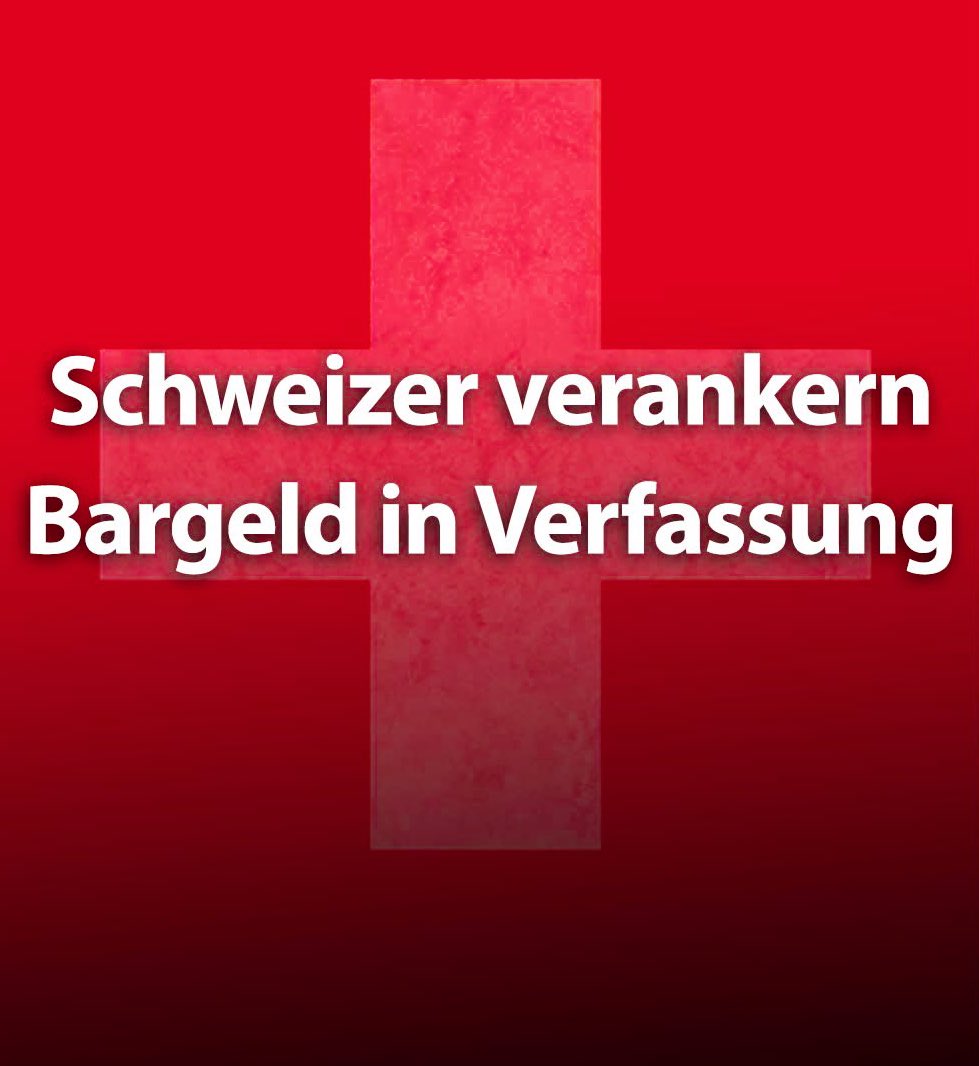 myswiss's tweet photo. Am 8. März 2026 hat die Schweiz über die Volksinitiative «Bargeld ist Freiheit» sowie den Gegenvorschlag des Bundesrats abgestimmt. Beide zielten darauf ab, Bargeld in der Bundesverfassung zu verankern – unterschieden sich aber in der konkreten Umsetzung.

Der Gegenvorschlag wurde mit deutlichen 73% angenommen.

Damit ist die Schweizerische Nationalbank künftig verpflichtet, die Bargeldversorgung langfristig sicherzustellen, Bargeld als gesetzliches Zahlungsmittel zu schützen und seine Nutzung zu gewährleisten.

Die Schweiz setzt damit ein klares Signal: Bargeld soll auch in Zukunft erhalten bleiben – trotz zunehmender Digitalisierung im Zahlungsverkehr.

Für Initiant Richard Koller ist das Ergebnis ein Erfolg:
«Für uns ist es ein Sieg. Das Volk hat klar gezeigt, dass es Bargeld in der Verfassung will.»