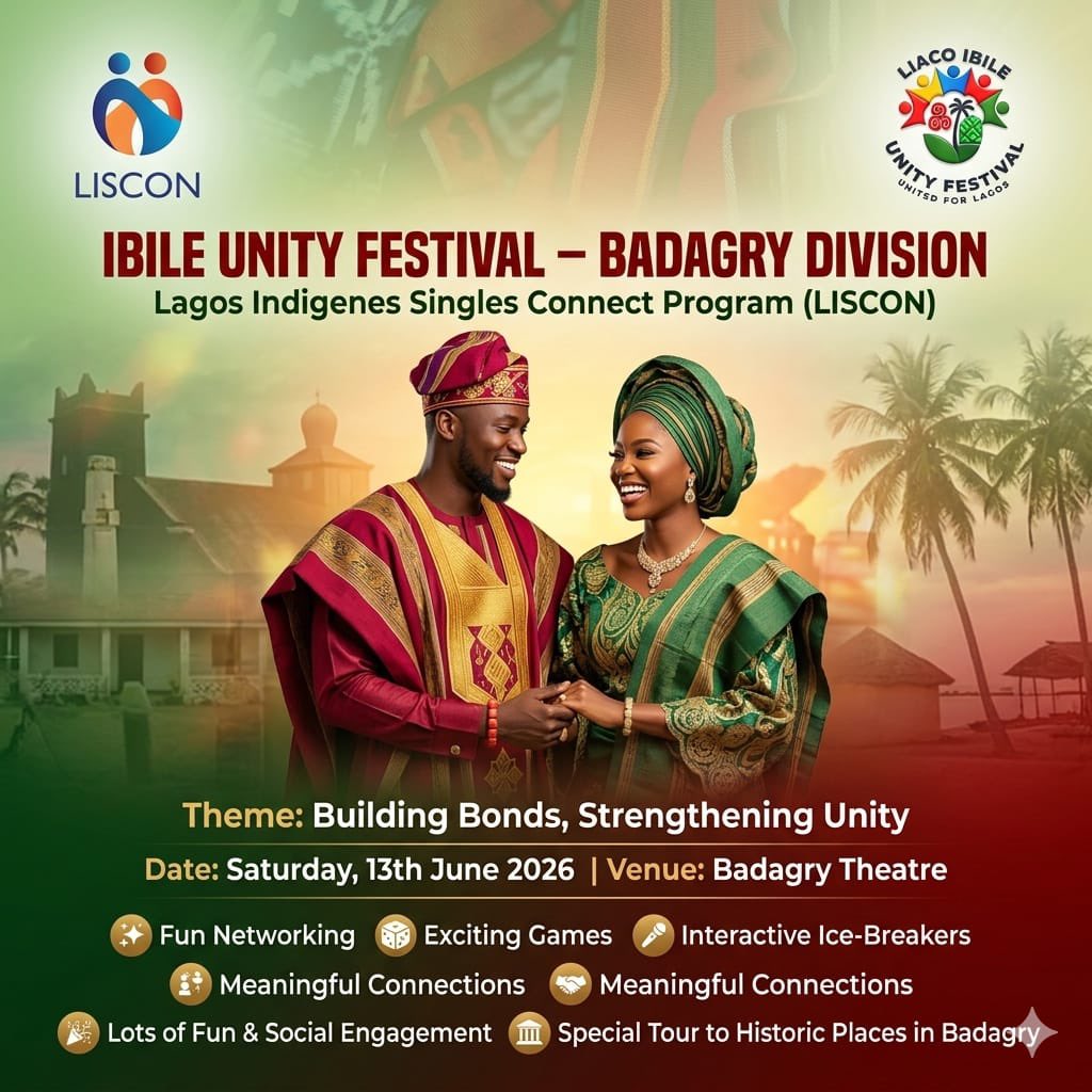 officialLiaco's tweet photo. ✨ ARE YOU SINGLE AND READY TO CONNECT? ✨

Get ready for an unforgettable experience at the Ibile Unity Festival – Badagry Division (LISCON Edition) 💃🕺

Theme: Building Bonds, Strengthening Unity

Join other amazing Lagos indigene singles for:
🎉 Fun Networking https://t.co/npVWVupmsK