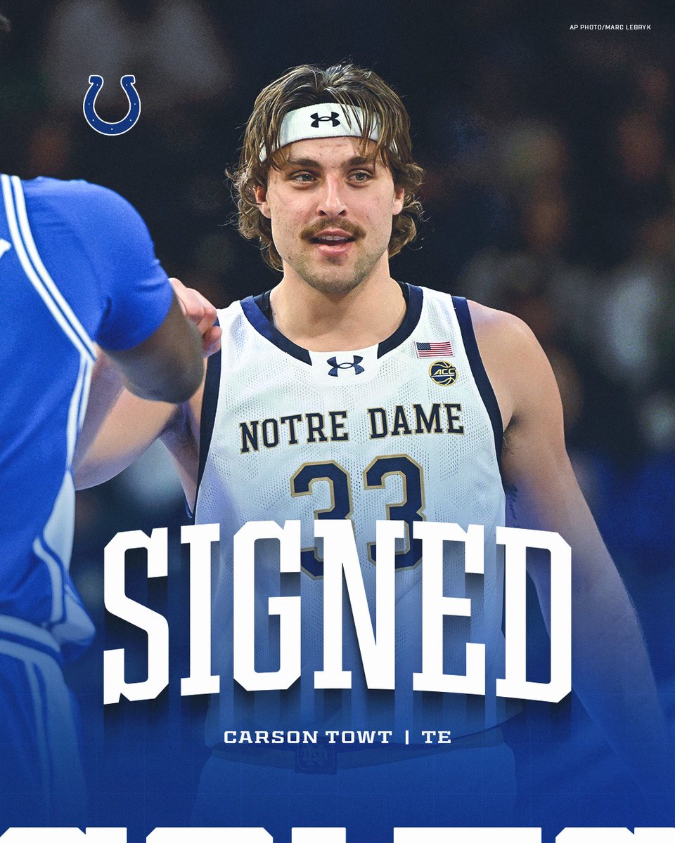 Colts's tweet photo. we have signed undrafted free agent TE Carson Towt.