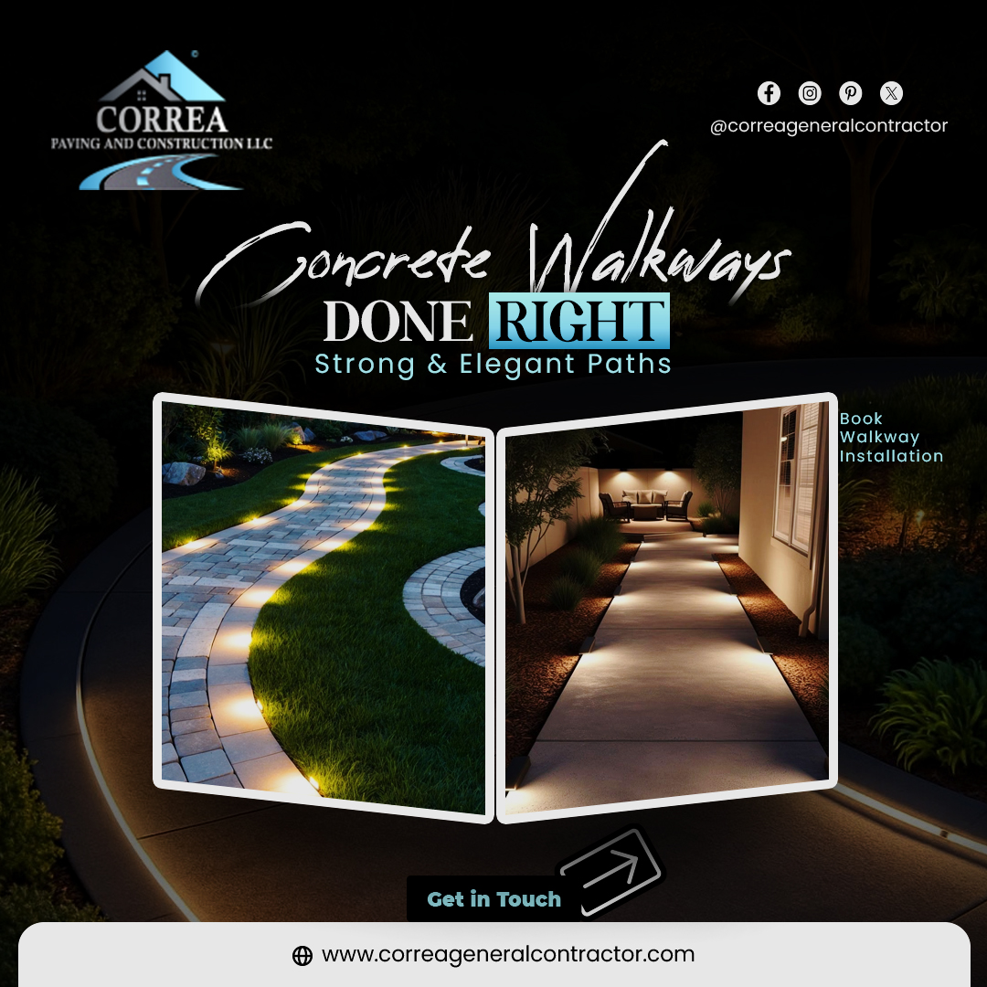 CorreaGeneral's tweet image. Improve your property’s look and functionality with expertly crafted concrete walkways. Durable, safe, and visually appealing pathways for every home or business. 

#ConcreteWalkways #DurableConstruction #CorreaContractors #PropertyUpgrade #USContractors #OutdoorEnhancement
