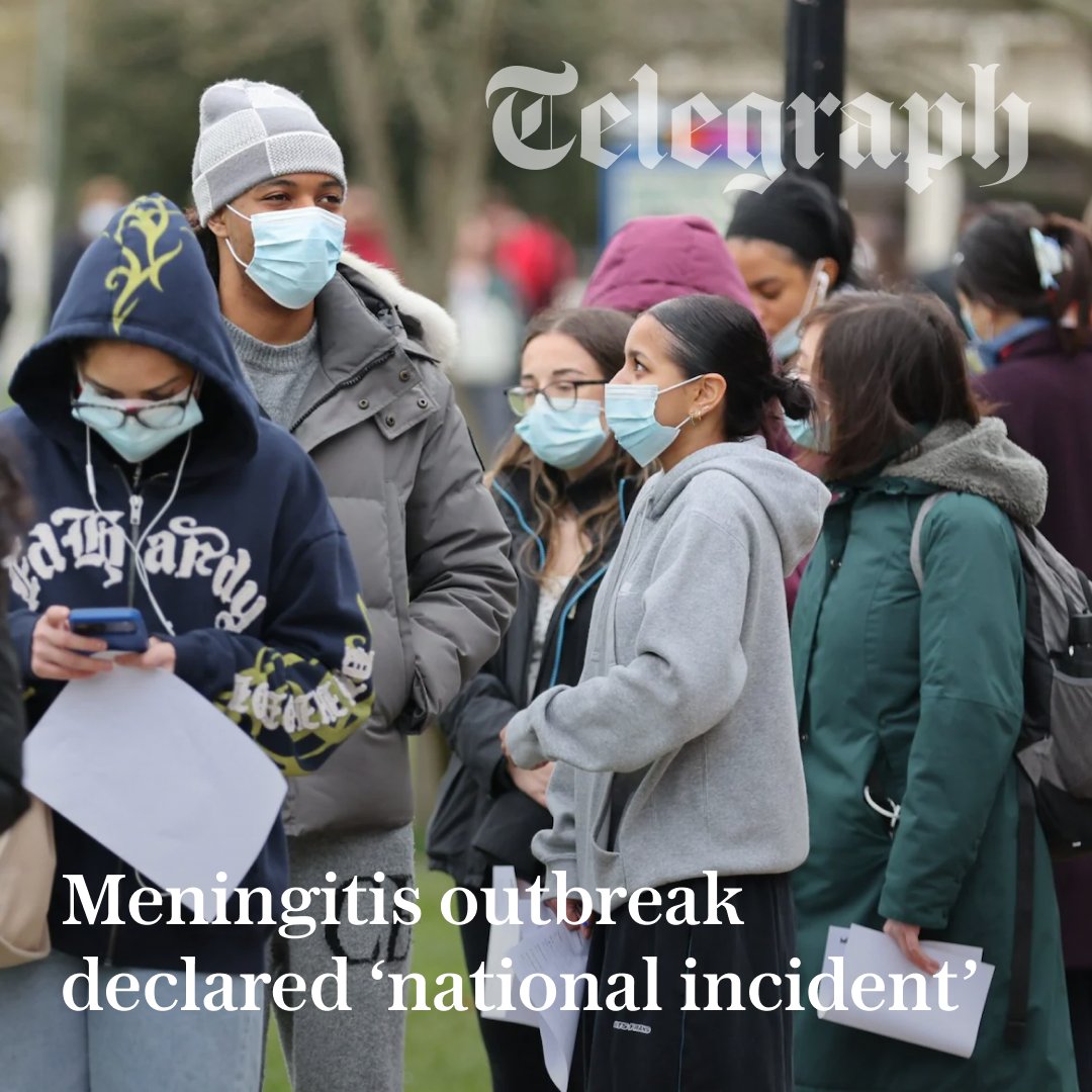 🔴 UPDATE: A meningitis outbreak that killed a grammar school pupil and a student has been declared a national incident
telegraph.co.uk/news/2026/03/1…