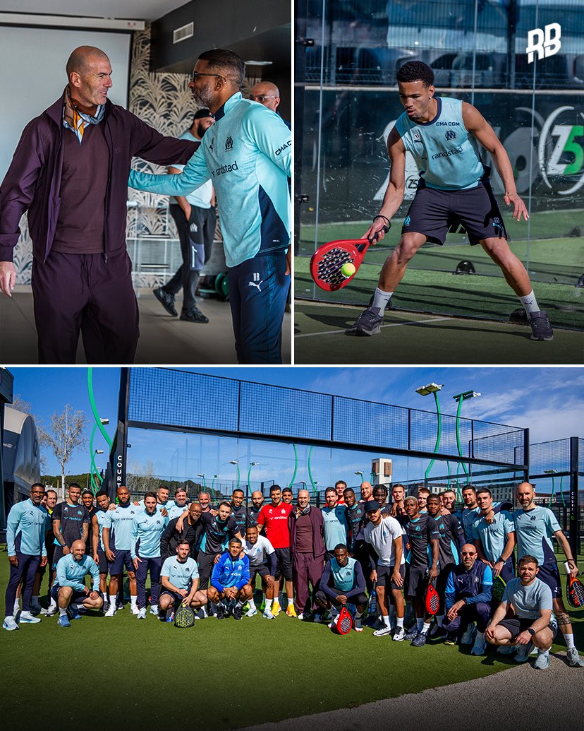 This link-up is class… the Marseille squad visited Zinedine Zidane’s ‘Z5’ padel complex for a team building session. 👀🇫🇷

Zizou pulled up to meet Habib Beye and his squad which must have been a crazy experience for some of the younger ballers. 👏🏽

The likes of Ethan Nwaneri and