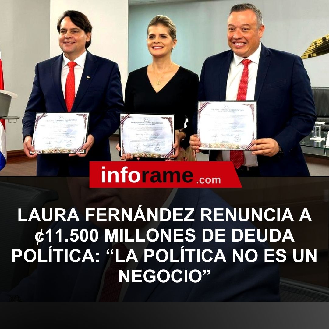 infor_ame's tweet photo. Laura Fernández y PPSO renuncia a ¢11.500 millones de deuda política: “La política no es un negocio”
https://t.co/Qxw24lbs23 https://t.co/mL7878nrZ9