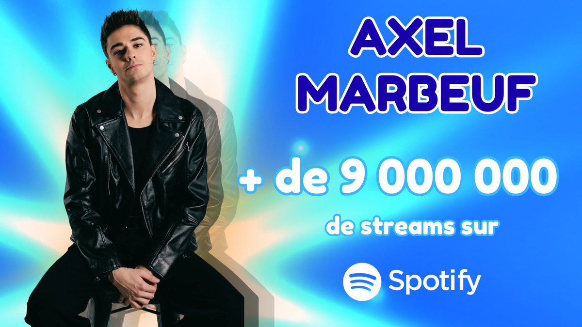bobodavdav's tweet photo. #AxelMarbeuf vient de dépasser les 9 000 000 de streams sur Spotify ⭐️✨
Pour découvrir sa musique c’est ici 👉🏻 https://t.co/u3xExrWZeU
#music #congrats https://t.co/W9I78foH5t