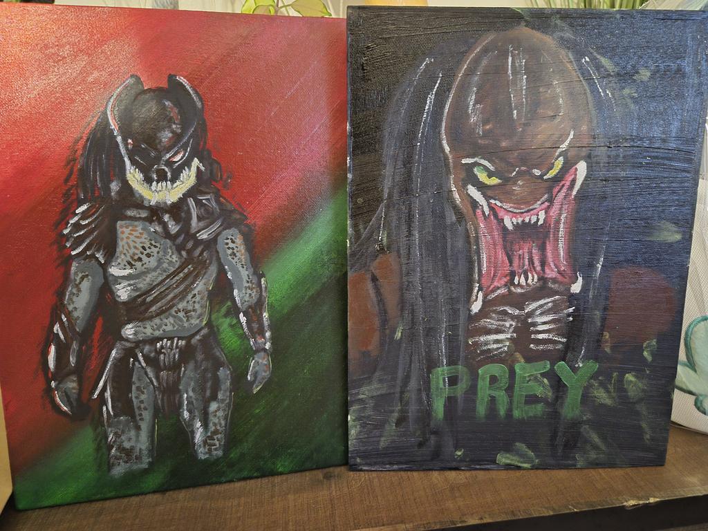 Unknownart6969's tweet photo. Painting from yesterday since I had a day off.
Mr black &amp; feral 
:3
#yautja #yautjaart #art #paining #sfwart #predatormovies #predatorfranchise #mrblackyautja #feralyautja https://t.co/fqe2BIsaTd