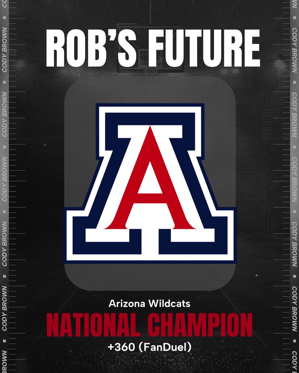 Here’s the first tournament future from Rob, one of our NCAAB experts.

🏆 Arizona Wildcats National Champions (+360)

🔗 FanDuel bet link: bit.ly/NCAABARI

✍🏼 Here’s why Rob likes it…

Of the big three in the betting - Duke, Arizona and Michigan - there is only one team