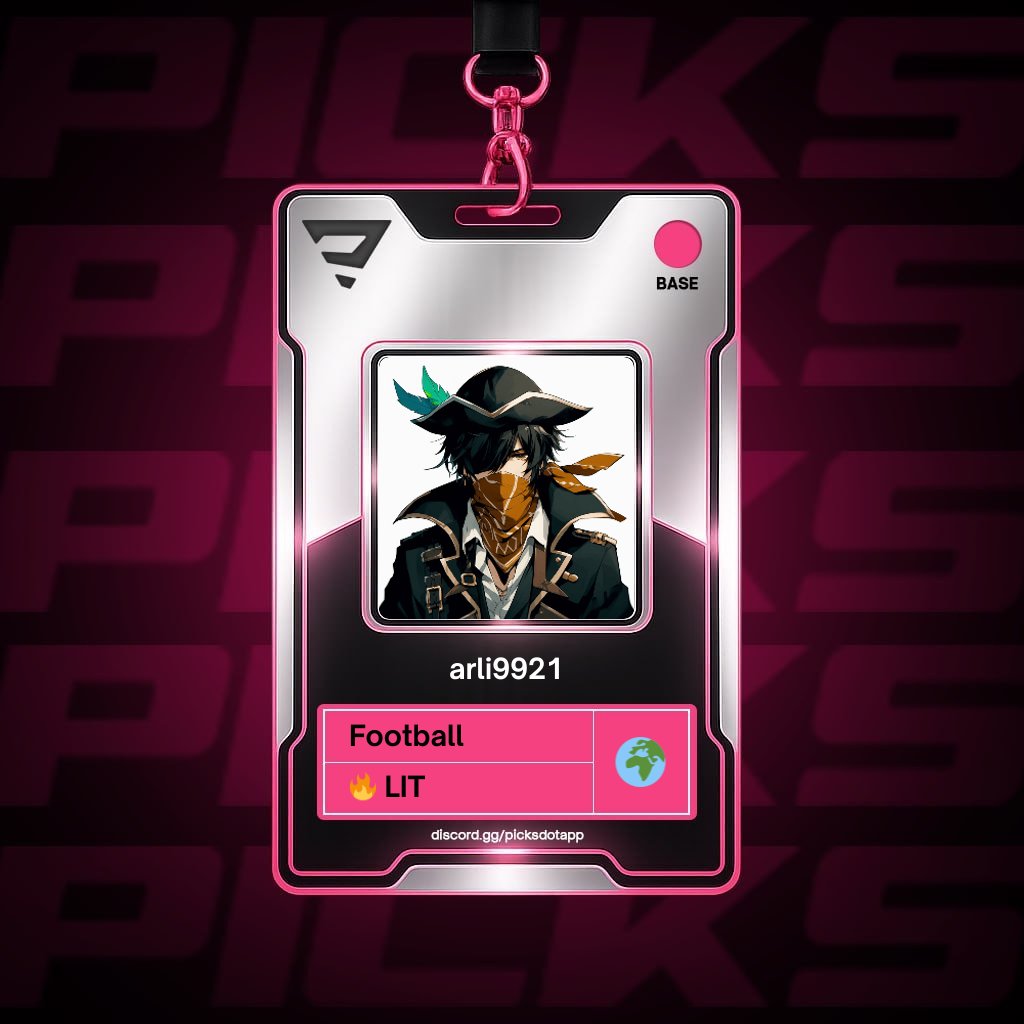 Arli___'s tweet image. Card #Pick-04889 locked. LIT mode active.
@Picksdotapp is where player knowledge actually pays
stack 2-6 picks, choose more or less, earn up to 30x onchain. Get ready for the World Cup.
picksstadium.vercel.app/?ref=gp-pfp1e