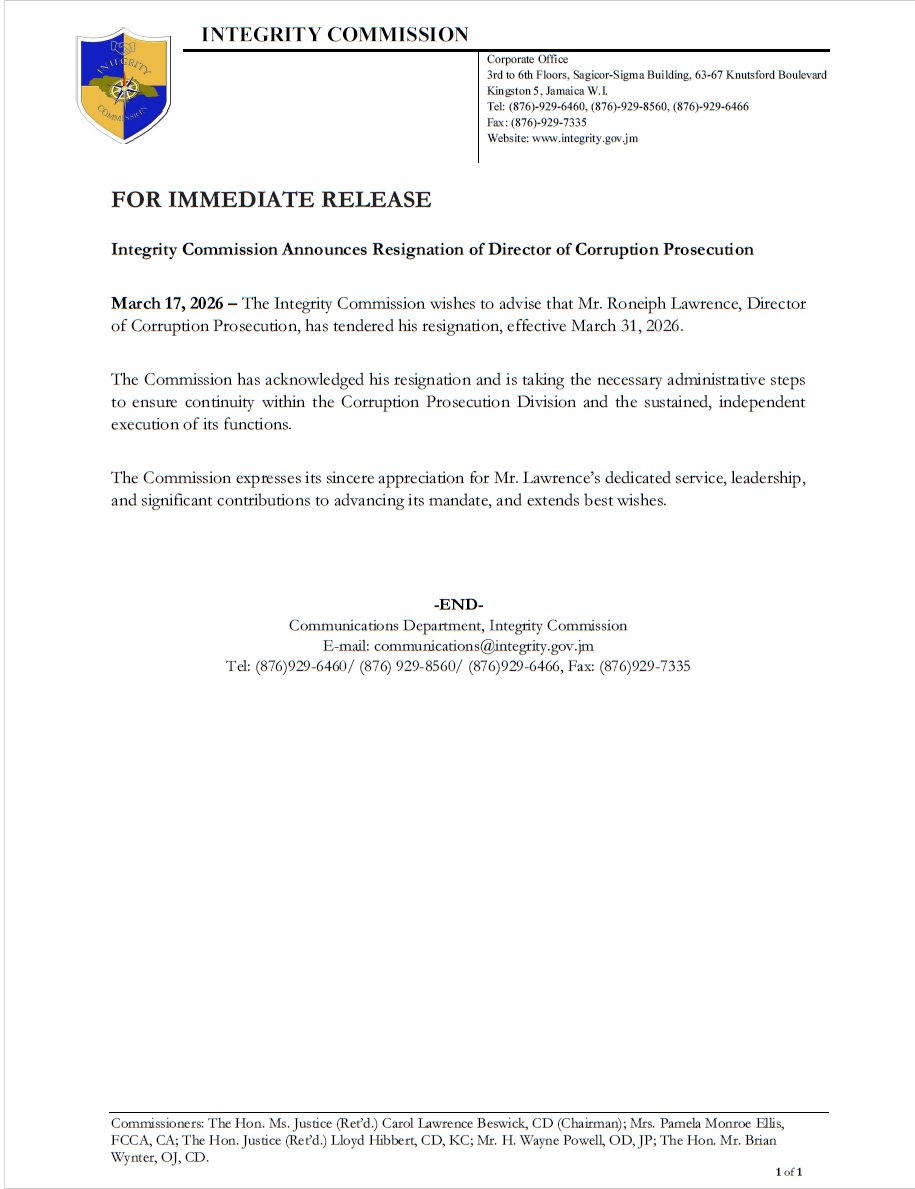 Integrity Commission of Jamaica tweet media