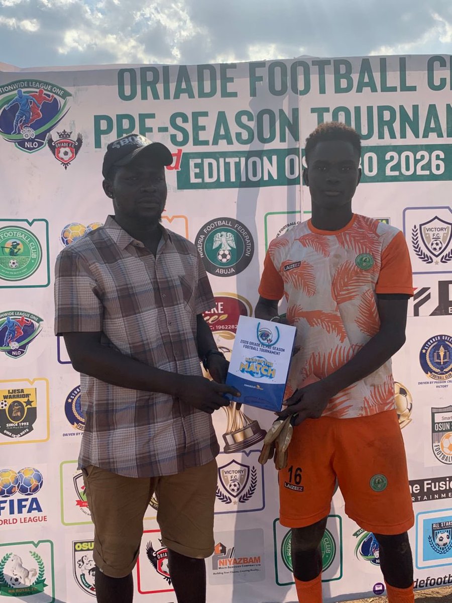 Kazeem Ridwan Gk won the man of the match with the equalizing free kick…Masterclass

#Oriade26