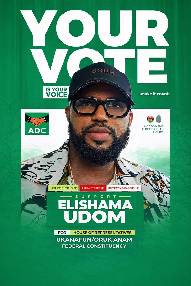iam_creamkidist's tweet image. Your voice is your power!💚
A good name is better than riches.
I'm READY TO SERVE with effective leadership for our people.
Support ELISHAMA UDOM
ADC
For House of Representatives
Ukanafun/Oruk Anam Federal Constituency #TheRightChoice #ReadyToServe #EffectiveLeadership #YourVote