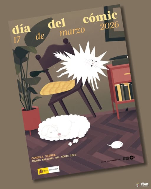 DÍA DEL CÓMIC Y DEL TEBEO
Hoy, 17 de marzo, celebramos el Día del Cómic y del Tebeo. El cartel de este año es obra de la ilustradora Candela Sierra, Premio Nacional del Cómic 2025 con la novela gráfica «Lo sabes aunque no te lo he dicho».