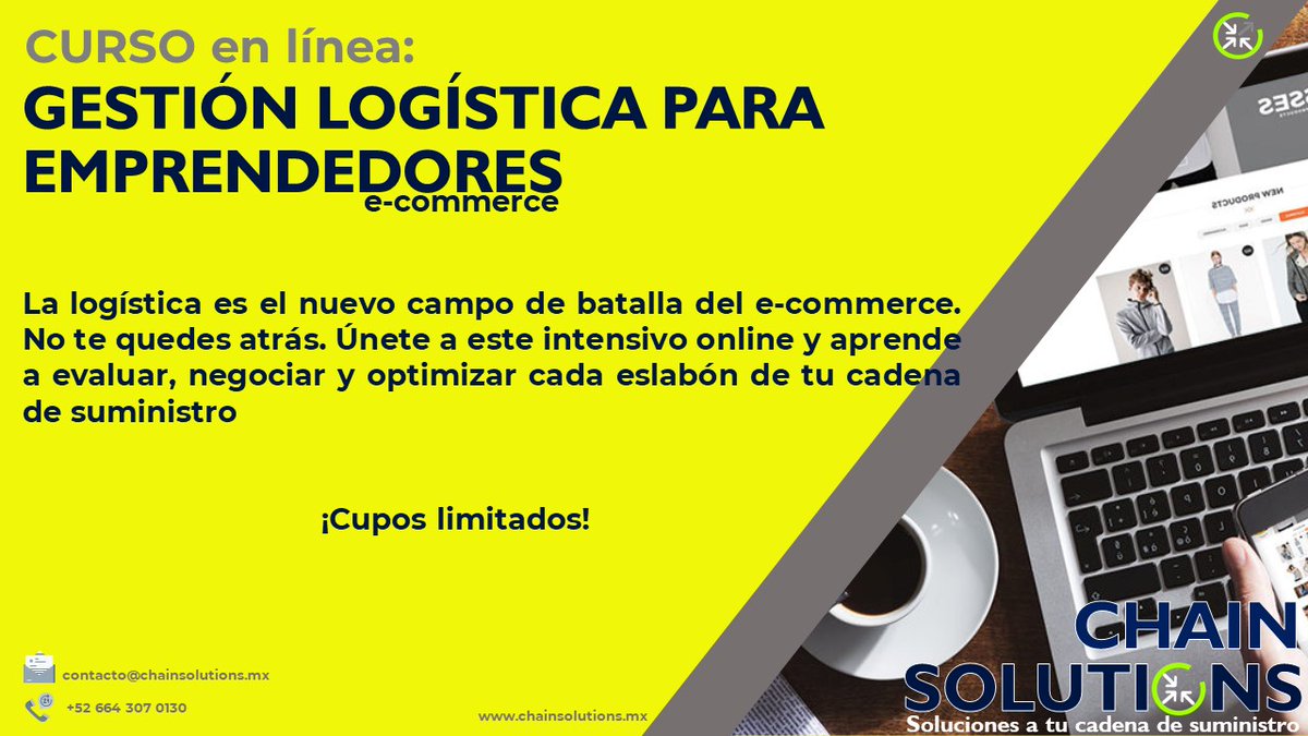 Chain_Solutions's tweet photo. ¡Únete a #ChainSolutions y conviértete en un líder en logística y gestión de inventarios en el mundo del comercio electrónico! ¡Inscríbete ahora y comienza tu viaje hacia el éxito empresarial! 💪💻📊
3 días con acceso a las sesiones grabadas
CONTACTO: https://t.co/6Rew5dDhB1 https://t.co/OmMVDDIAwR