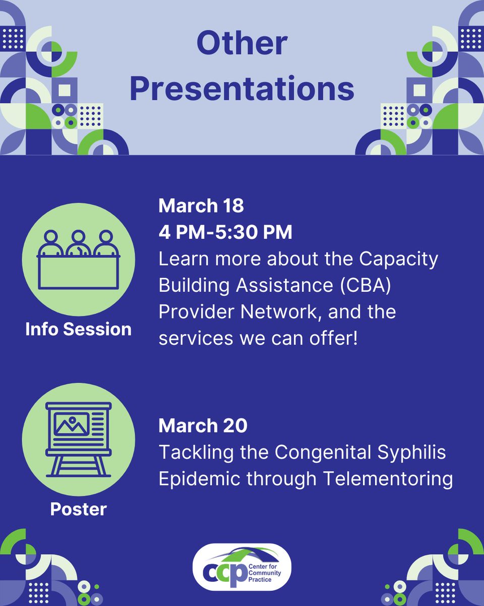 urccp's tweet photo. 👋 See you at SYNChronicity!

CCP staff will be presenting two track sessions and a poster in addition to participating in an info session as a Capacity Building Assistance provider. 🤩 https://t.co/QIE8O7CkKr