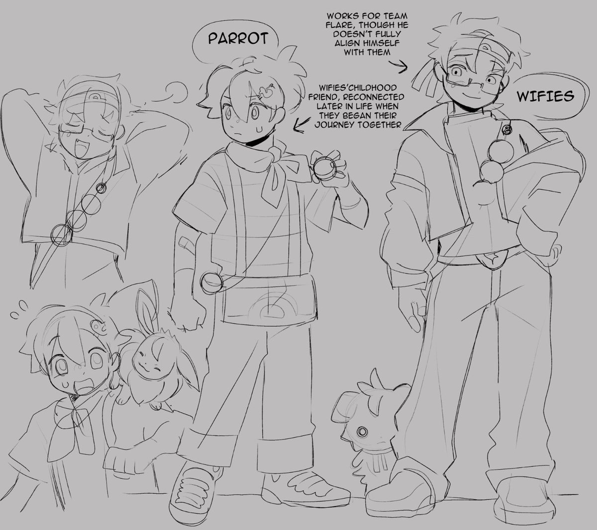 eedelweiiss's tweet photo. odysseyduo pokemon au (wip) #parrotx2fanart #wifiesfanart https://t.co/97q3gEwLSk