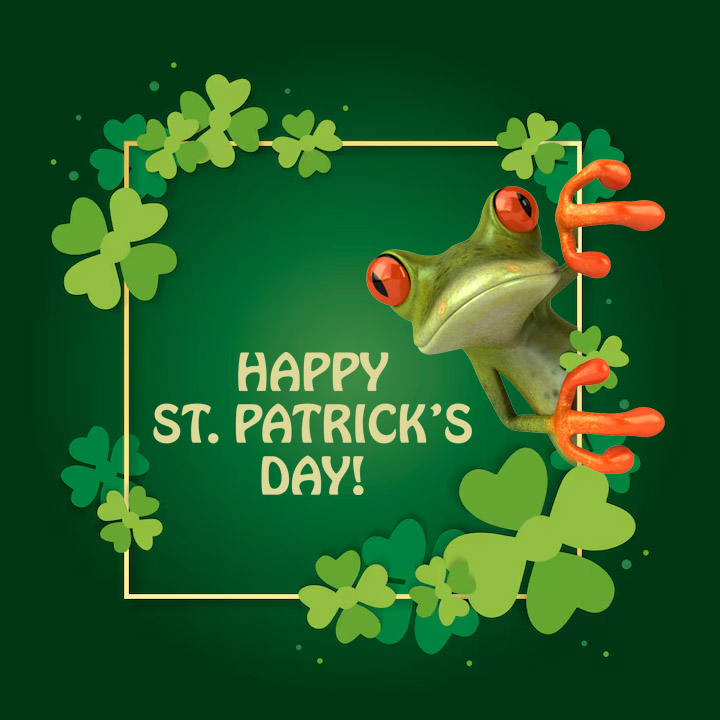 Happy St. Patrick's Day, everyone! 🍀
Don't forget to wear green today...luckily, I already have my natural green skin to keep me from being pinched today 🐸😉