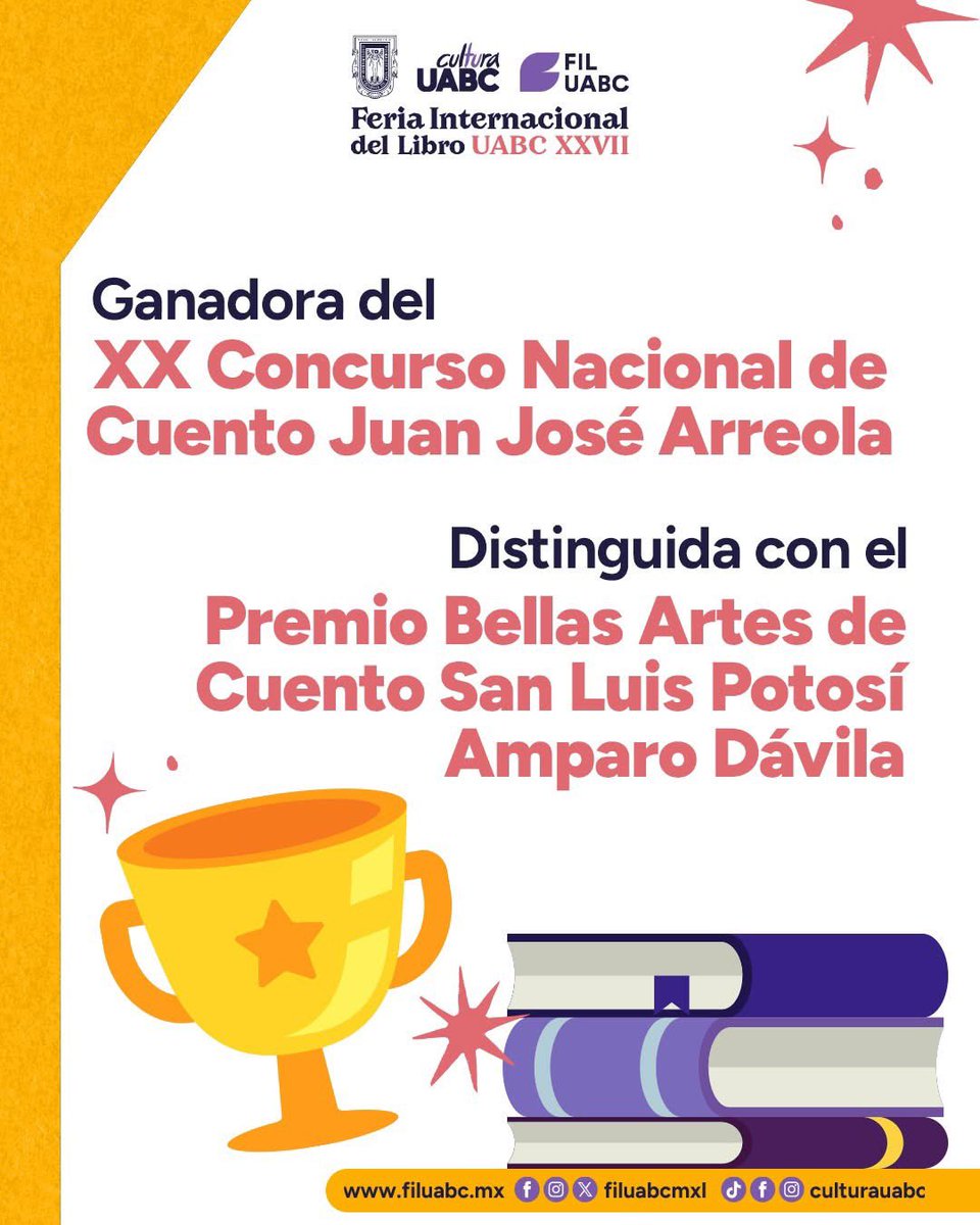 FILUABCMXL's tweet photo. 📚✨ Elma Correa en la XXVII FIL UABC ✨📚
Orgullosamente cachanilla, Elma Correa, una de las voces más destacadas de la narrativa mexicana contemporánea, regresa a casa para formar parte de la FIL.
#FILUABC #EnFILados #ElmaCorrea https://t.co/xIYlRId09O