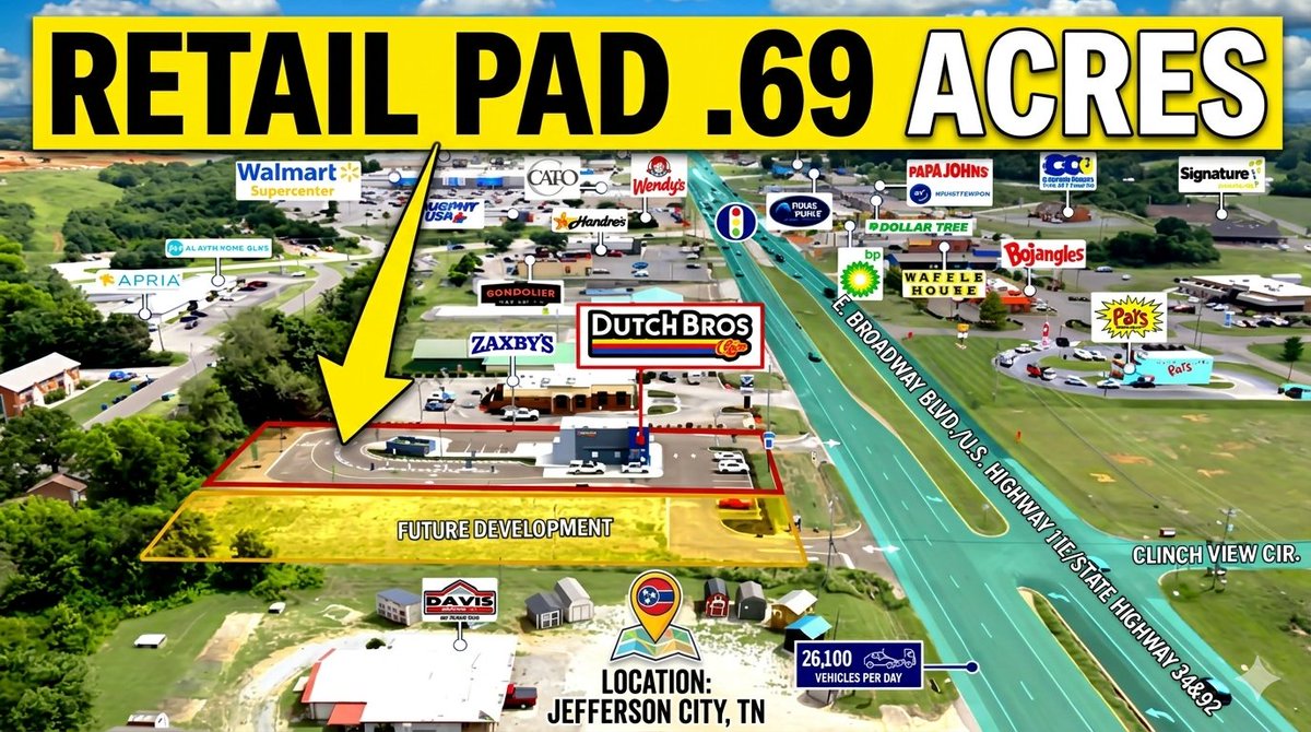 thesterling's tweet photo. #Retail #SiteSelection For Sale in Jefferson City, TN https://t.co/WmhGwzEnQC https://t.co/X46SwbwQj3
