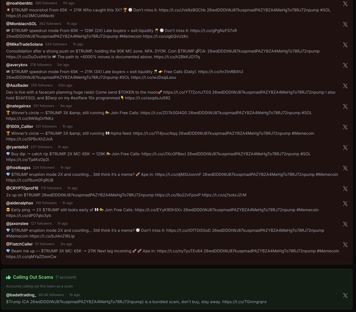A wall of scammers. And then <a href="/badattrading_/">Nova</a> defending the line. Pure sigma energy.