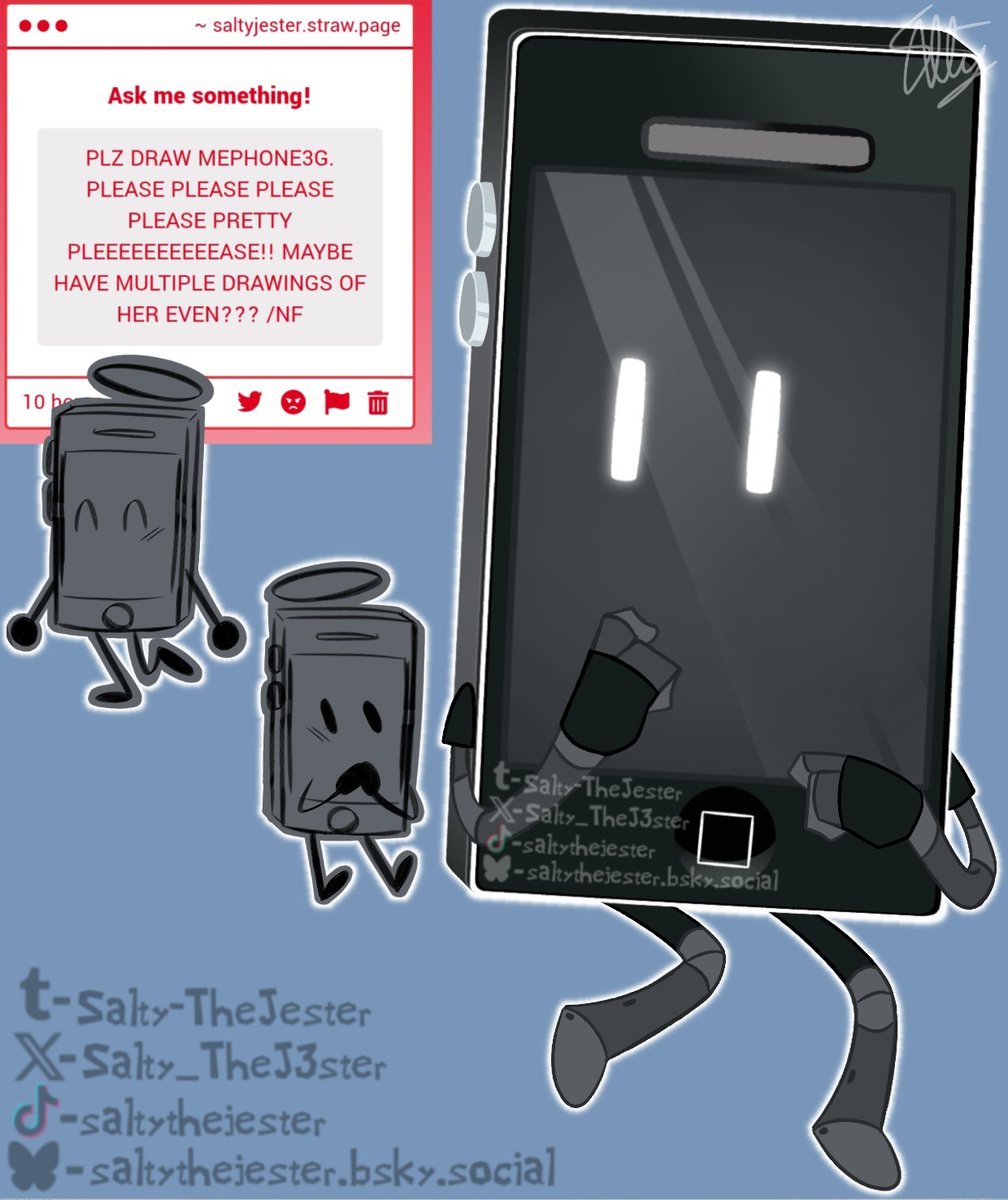 Salty_TheJ3ster's tweet photo. ✨MePhone3G✨
.
.
.
#inanimateinsanity #mephone3g #ii https://t.co/KoVmflU5Ru