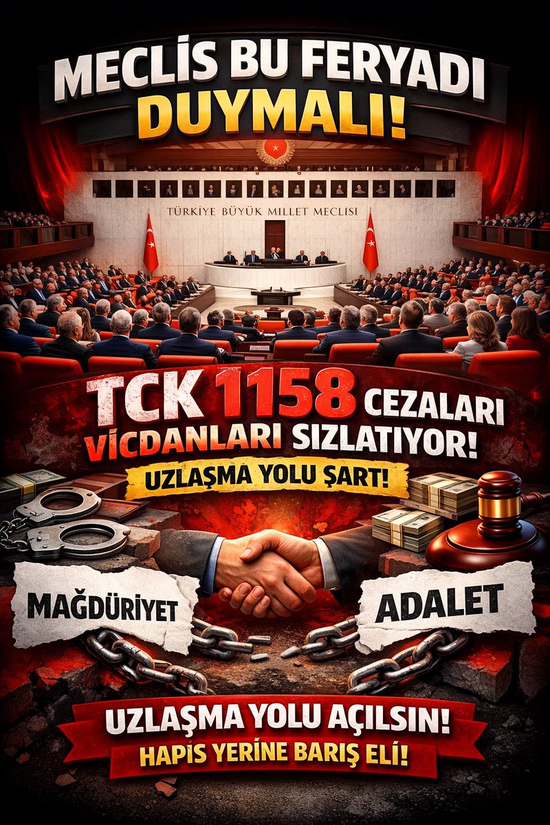 <a href="/iletisim/">T.C. İletişim Başkanlığı</a> 🚨 İnsanları parmaklıklar ardına hapsetmek yerine zararı onarmayı teşvik edelim. TCK 158 uzlaşma için Meclis Genel Kurulu göreve!
👉🏾 TCK158ÇözümUzlaşma <a href="/iletisim/">T.C. İletişim Başkanlığı</a>