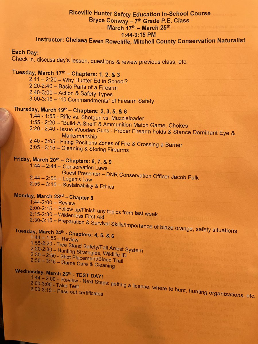 RCSDWildcats's tweet image. Thank you Chelsea Ewen representing Mitchell County Conservation for beginning our Hunters / Gun Safety class today 👊🏻#Rfactor