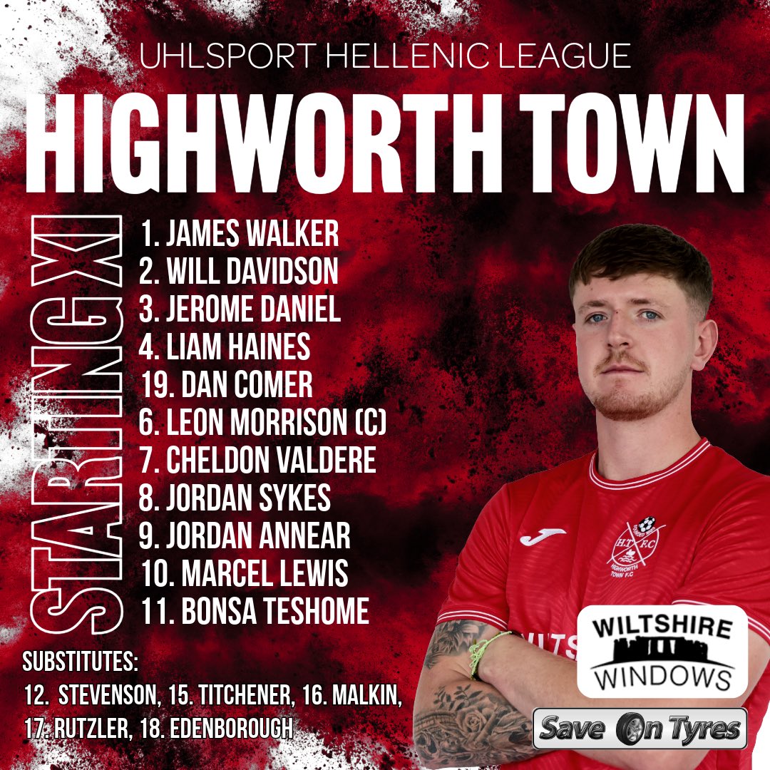 STARTING XI…

Here is how we lineup at <a href="/slimbridgeafc/">Slimbridge AFC</a> this evening in The Uhlsport <a href="/HellenicLeague/">Hellenic League</a> Premier Division 

🔴⚫️🔴⚫️

<a href="/swsportsnews/">South West Sports News</a> <a href="/NonLeagueCrowd/">Non League Crowds</a>