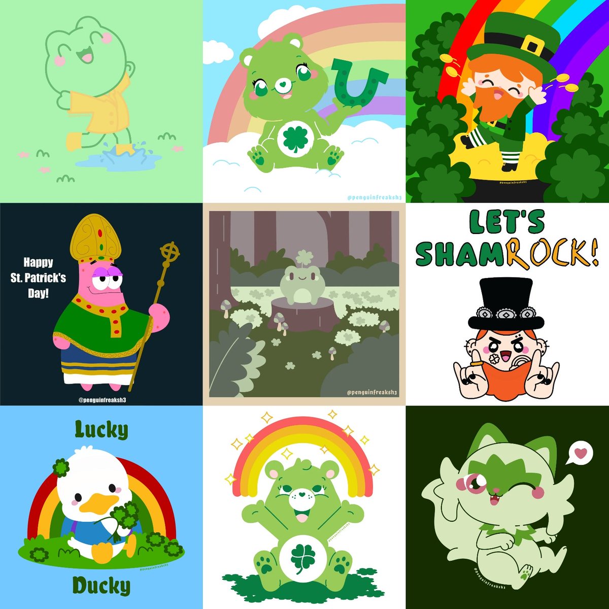 penguinfreaksh3's tweet image. Happy St. Patrick's Day! 🌈🍀

Here are a few pieces I've created over the years (a couple are just green). 

I hope you all have luck on your side today!

Follow me for more cute art!

♡•♡•♡

#stpatricksday #happystpatricksday #cuteartwork #greenart #humanartist