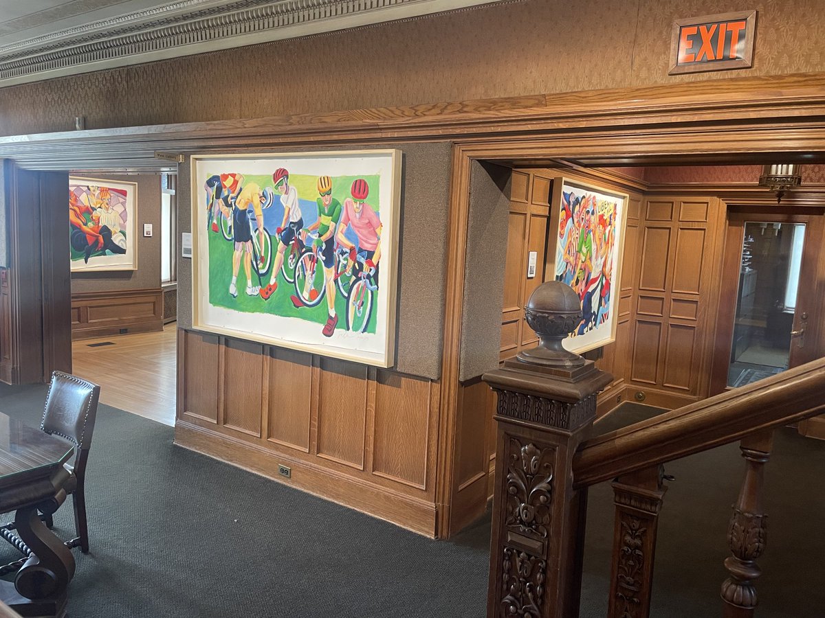 ArtofCycling's tweet photo. I was sent a few sneak peek photos of my installed solo #art #exhibition at the Hoyt, opening this Saturday! #Oilsticks #artwork https://t.co/OmTjPqZEWs
