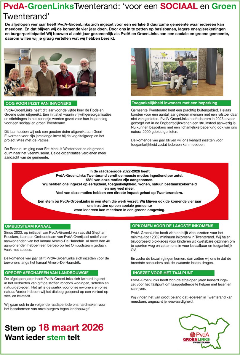 Wat we hebben bereikt en waar we ons voor gaan inzetten.....
Sociaal en duurzaam!