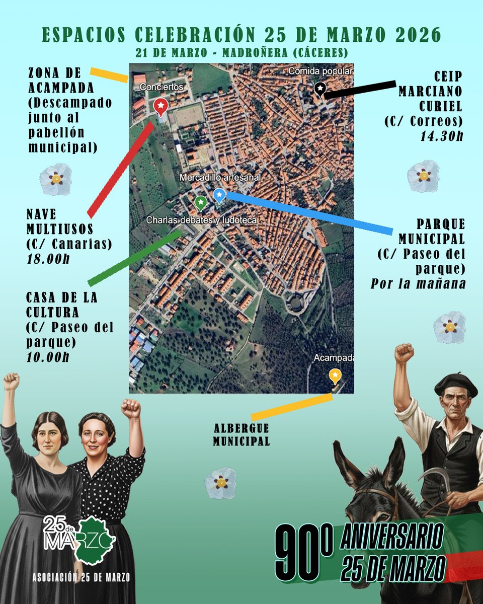 🗺️ 𝗠𝗔𝗣𝗔 PARA NO PERDERTE EN LA 𝗖𝗘𝗟𝗘𝗕𝗥𝗔𝗖𝗜𝗢́𝗡 𝗗𝗘𝗟 𝟮𝟱 𝗗𝗘 𝗠𝗔𝗥𝗭𝗢 𝗘𝗡 𝗠𝗔𝗗𝗥𝗢𝗡̃𝗘𝗥𝗔 ESTE SÁBADO 21: